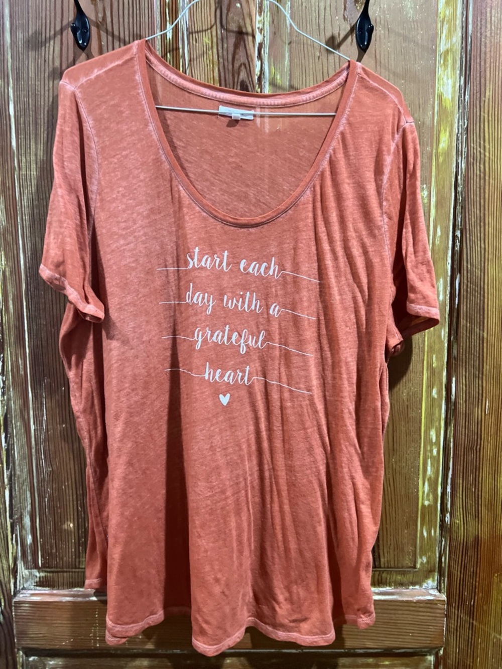 Maurices Orange Graphic Scoop Neck Tee